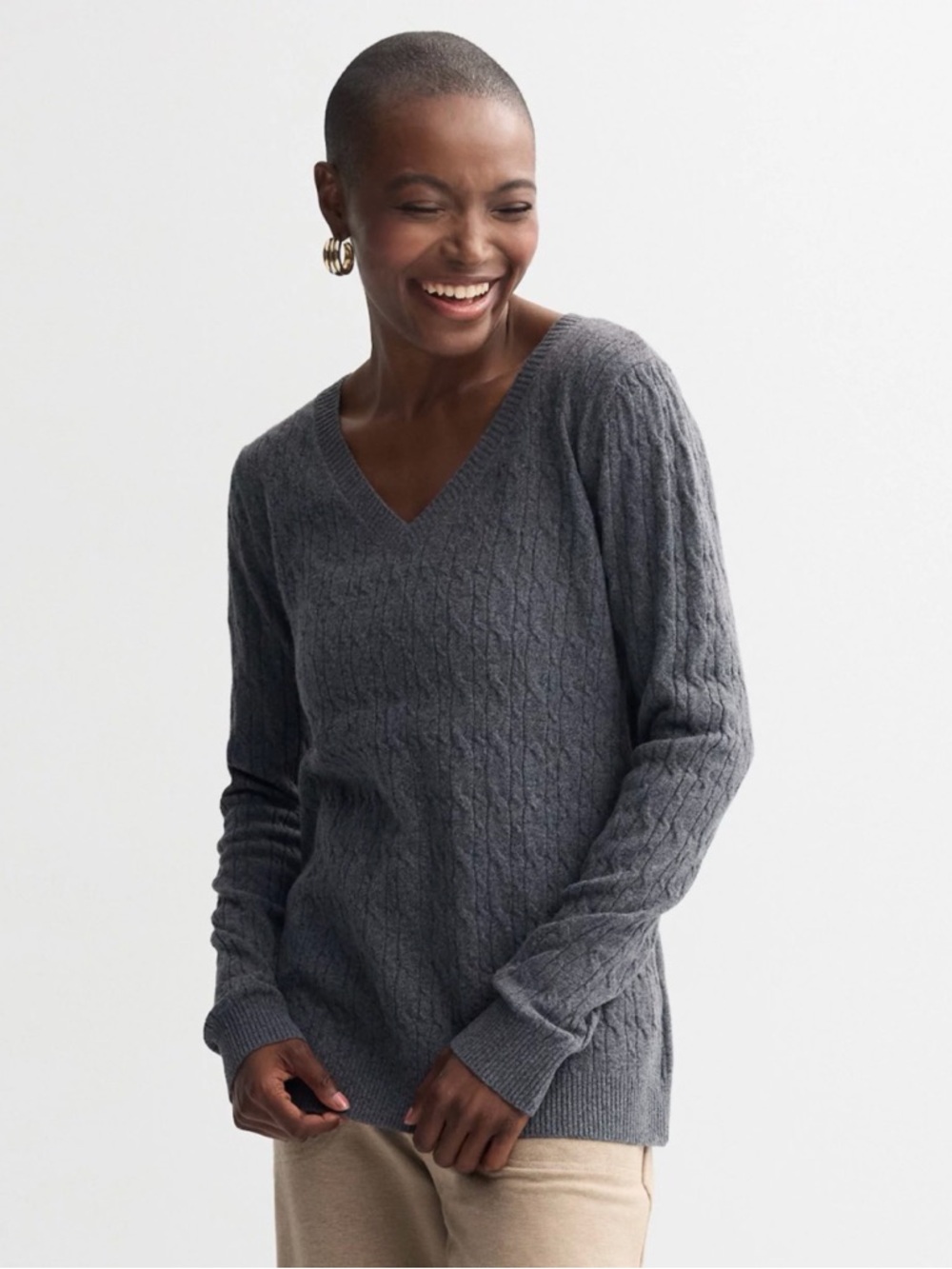 Croft & Barrow extra-soft cable knit v-neck sweater